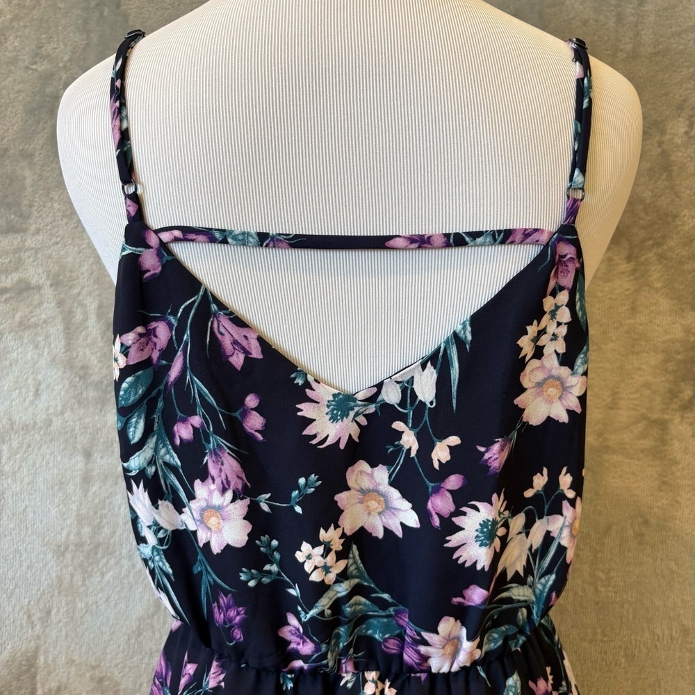 Floral Feminine Ruffle Date Night Coquette Spaghetti Strap Dress Sz S - Picture 6 of 9